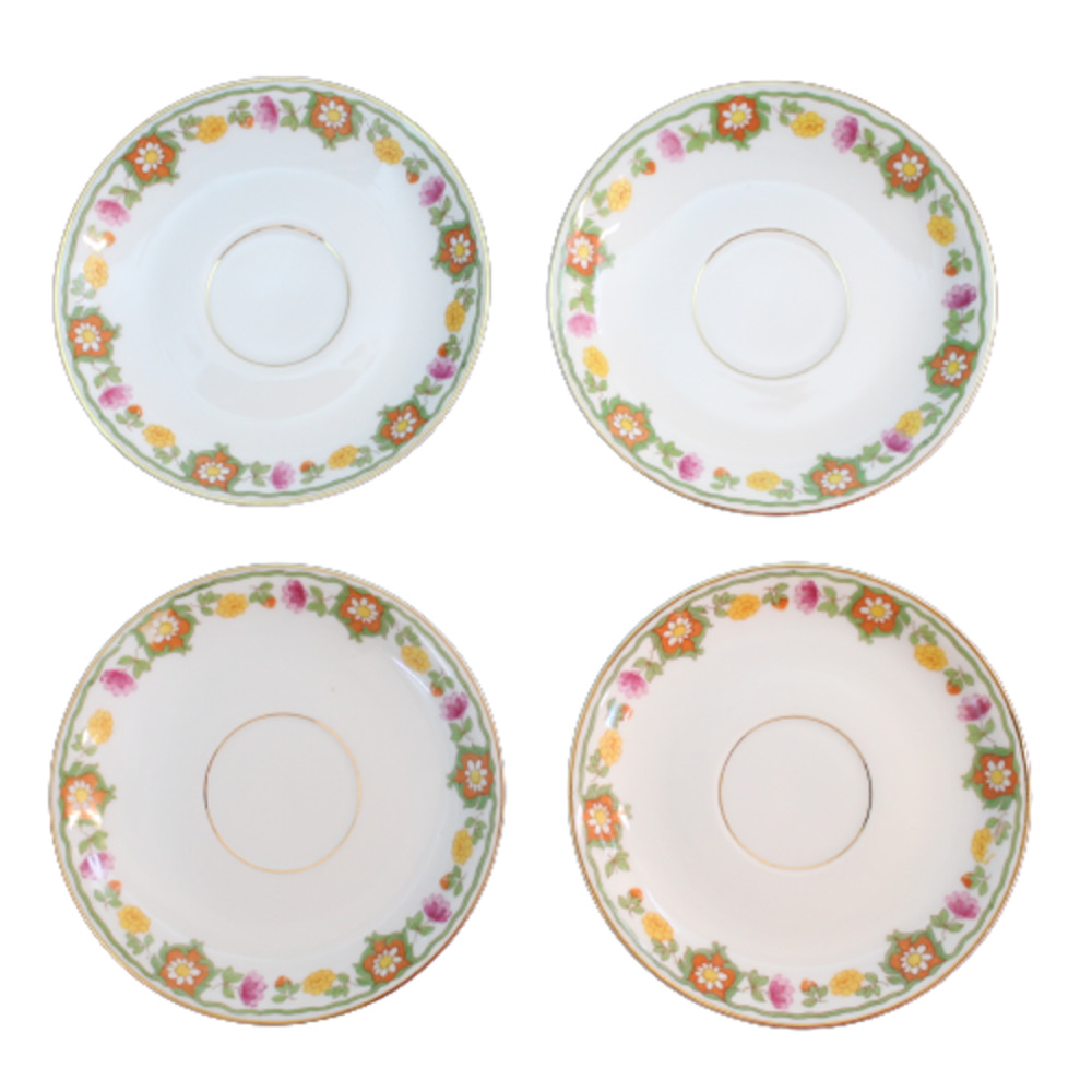 Epiag Pirkenhammer Czechoslovakia Chester Retro Pattern Saucers set of 4